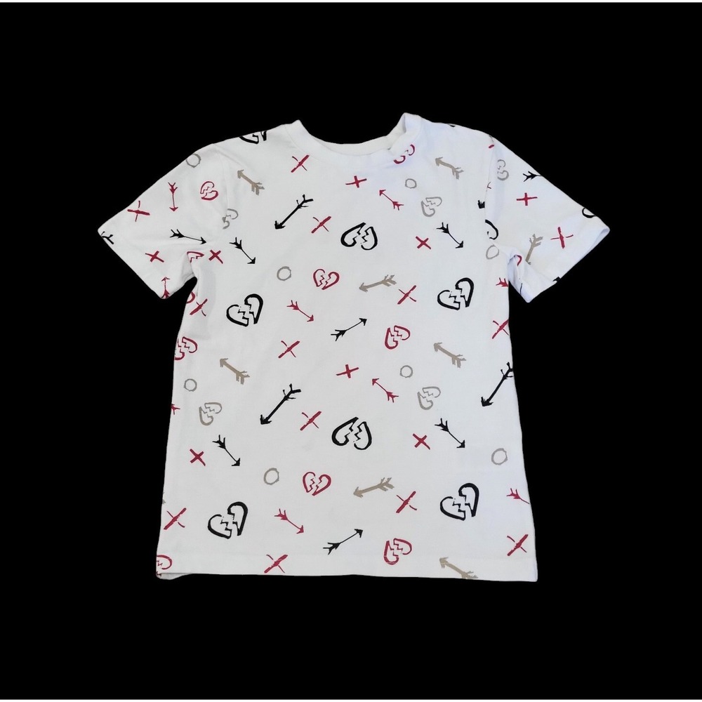 Tommy Bahama Boys T Shirt S 5 6 Hearts Arrows XO Short Sleeve‎ Top Valentine